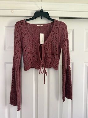 Francesca's Crochet Cropped Sweater